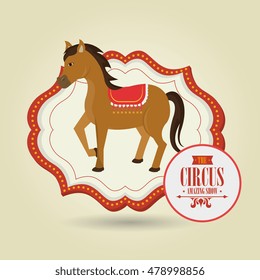 horses circus fun icon