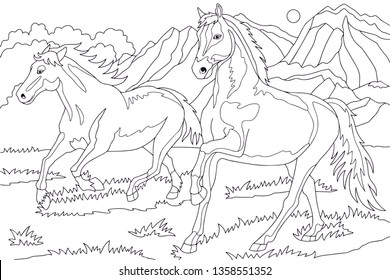 Horses Coloring Book Hd Stock Images Shutterstock