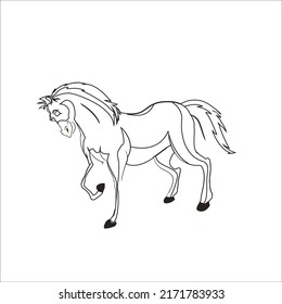 Horses Coloring Page Kids Stock Vector (Royalty Free) 2171783933 ...