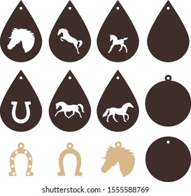 horses earrings set vector illustration earring cut file