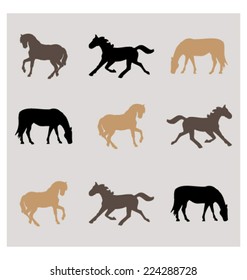 HORSES ELEGANT PATTERN DESIGN. VECTOR ILLUSTRATION FILE.