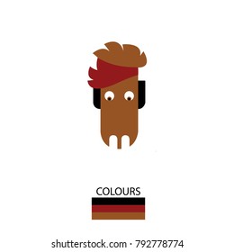 The horse's face. Drawing by vector