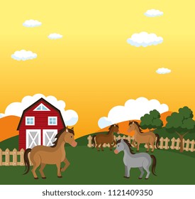 Vector Illustration Farm Animals Illustration Rural Stock Vector ...