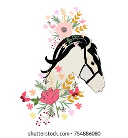 horses and flowers