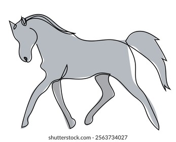 Horses in the form of continuous lines that can be edited later.