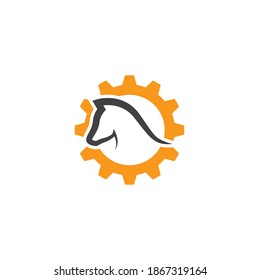 Pferde mit Gangsymbol Vorlage Vektorgrafik Design
