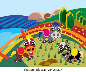 Horses in Ground