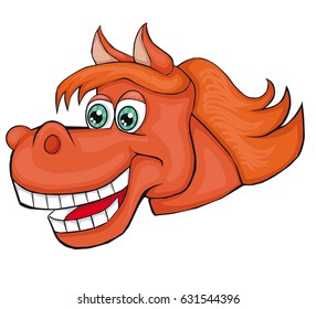 Horse's head. Cartoon style. Isolated image on white background. Clip art for children.