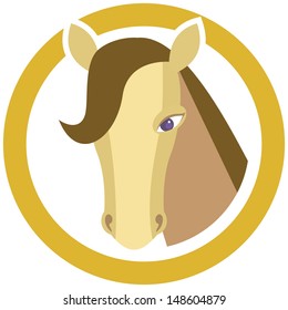 Horse's head in circle