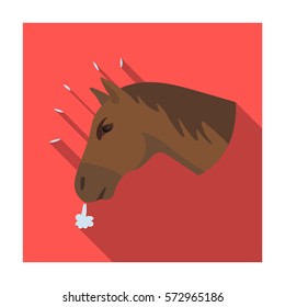 Horse's head icon in flat style isolated on white background. Rodeo symbol stock vector illustration.