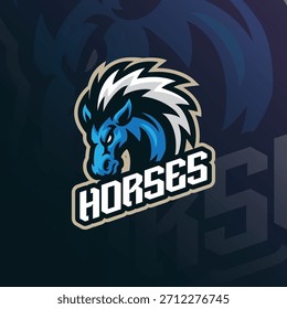 Horses mascot logo design vector. Horse head illustration.
