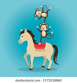 horses and monkeys circus show