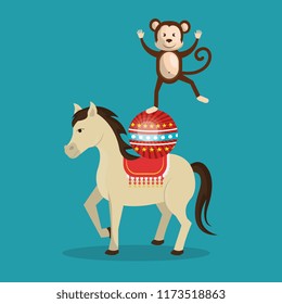 horses and monkeys circus show