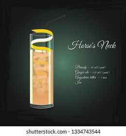 Horses neck alcohol cocktail vector