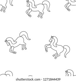 horses pattern hand drawing vector art seamless pattern