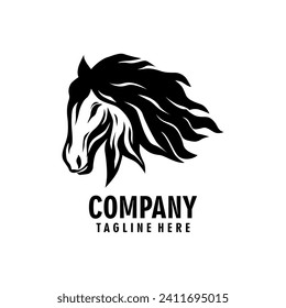 horses pony ,elegant and simple logo