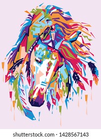 horses in pop art with pink backgrounds