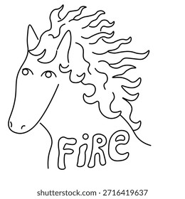 Retrato de caballo en estilo doodle en Vector. Elemento para decoración Diseño de postal Imprimir pegatina Animación Cartel de fondo
