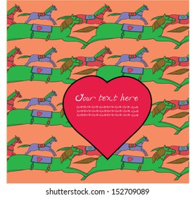 Horses postcard