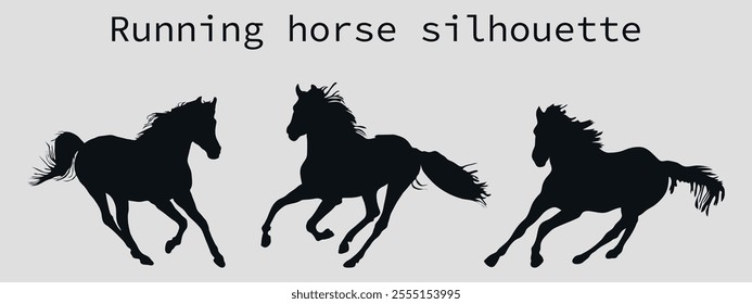 horses, race, mustang, horse, silhouette, wild, running, vector, animal, animals, illustration, collection, posing, pose, fast, farm, standing, jumping, champion, icon, black, silhouettes, mammal, des