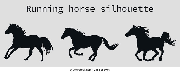 horses, race, mustang, horse, silhouette, wild, running, vector, animal, animals, illustration, collection, posing, pose, fast, farm, standing, jumping, champion, icon, black, silhouettes, mammal, des