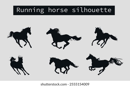 horses, race, mustang, horse, silhouette, wild, running, vector, animal, animals, illustration, collection, posing, pose, fast, farm, standing, jumping, champion, icon, black, silhouettes, mammal, des