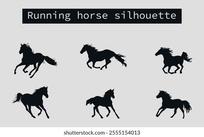 horses, race, mustang, horse, silhouette, wild, running, vector, animal, animals, illustration, collection, posing, pose, fast, farm, standing, jumping, champion, icon, black, silhouettes, mammal, des