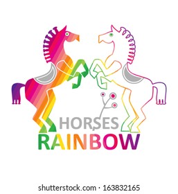 Horses rainbow.