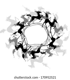 Horses run in circles.