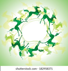 Horses run in circles.
