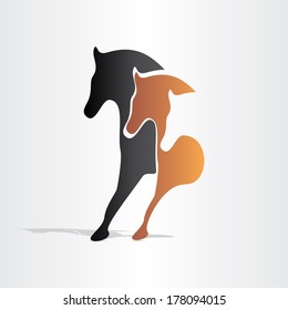 horses running abstract design