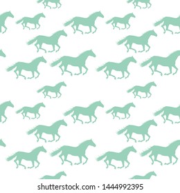 Horses running Seamless pattern decor