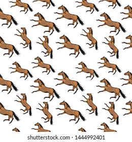 Horses running Seamless pattern decor