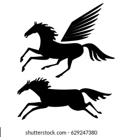 Horses silhouette