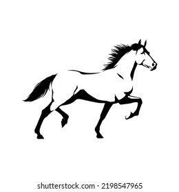 Horses Silhouette Outline Horse, Horse Racing, Horse Riding Equine Equestrian Race, Horse Rider Vector Jockey Pony