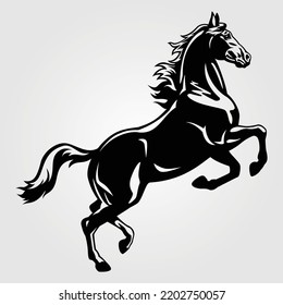 Horses Silhouette Outline Pony Jumping On Equestrian Sports Competition