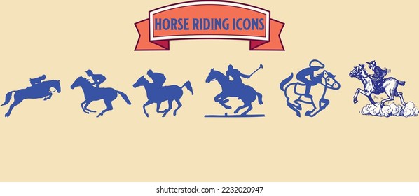 Horses silhouette set vector illustration, Collection of Horse silhouette