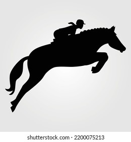 Horses Silhouette Vector Illustration Equestrian Equine Horse Riding Racing Jump Pony Unicorn