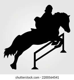 Horses Silhouette Vector Illustration Equestrian Equine Horse Riding Racing Jumping Jockey Pony Unicorn