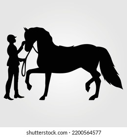 Horses Silhouette Vector Illustration Equestrian Equine Horse Riding Racing Stable Jumping Pony Unicorn