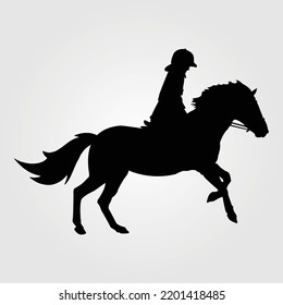 Caballos Silhouette Vector Ilustración Ecuestre Ecuestre Caballo Racing Jumping Pony Rider