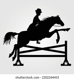 Horses Silhouette Vector Illustration Equestrian Equine Horse Riding Racing Jumping Horse Pony