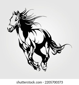 Horses Silhouette Vector Illustration Equestrian Outline Equine Horse Riding Racing Pony Unicorn