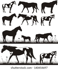 horses - silhouettes