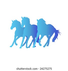 horses silhouettes