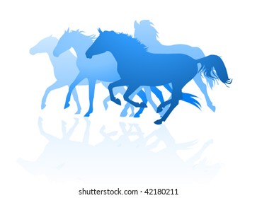 horses silhouettes