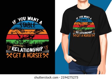 Diseño de camisetas para caballos. Plantilla vectorial de camisetas, plantilla de impresión, citas tipográficas, ilustración, camiseta vectorial