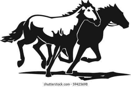 Horses Vector Illustration