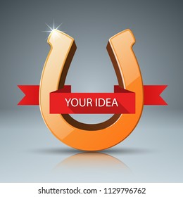 Horseshoe 3d icon - business infographic. Vector, eps 10