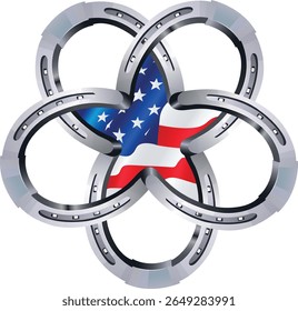 Horseshoe American Vetor Desenho Arte